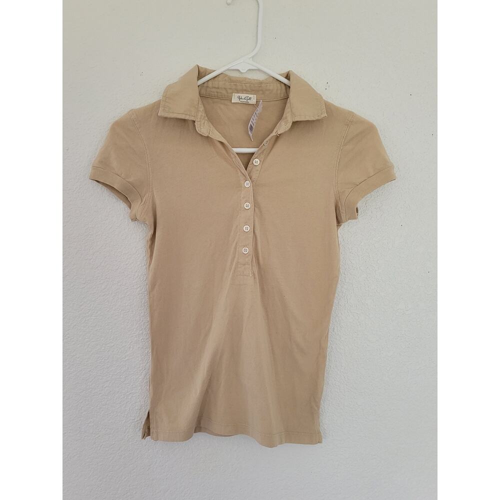 John Galt Women's Collared Polo Tan Shirt One Size NEW‎ #8/17